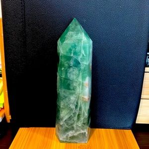 Natural Fluorite Obelisk Quartz Crystal Healing Reiki Wand Tower Point over 2lbs